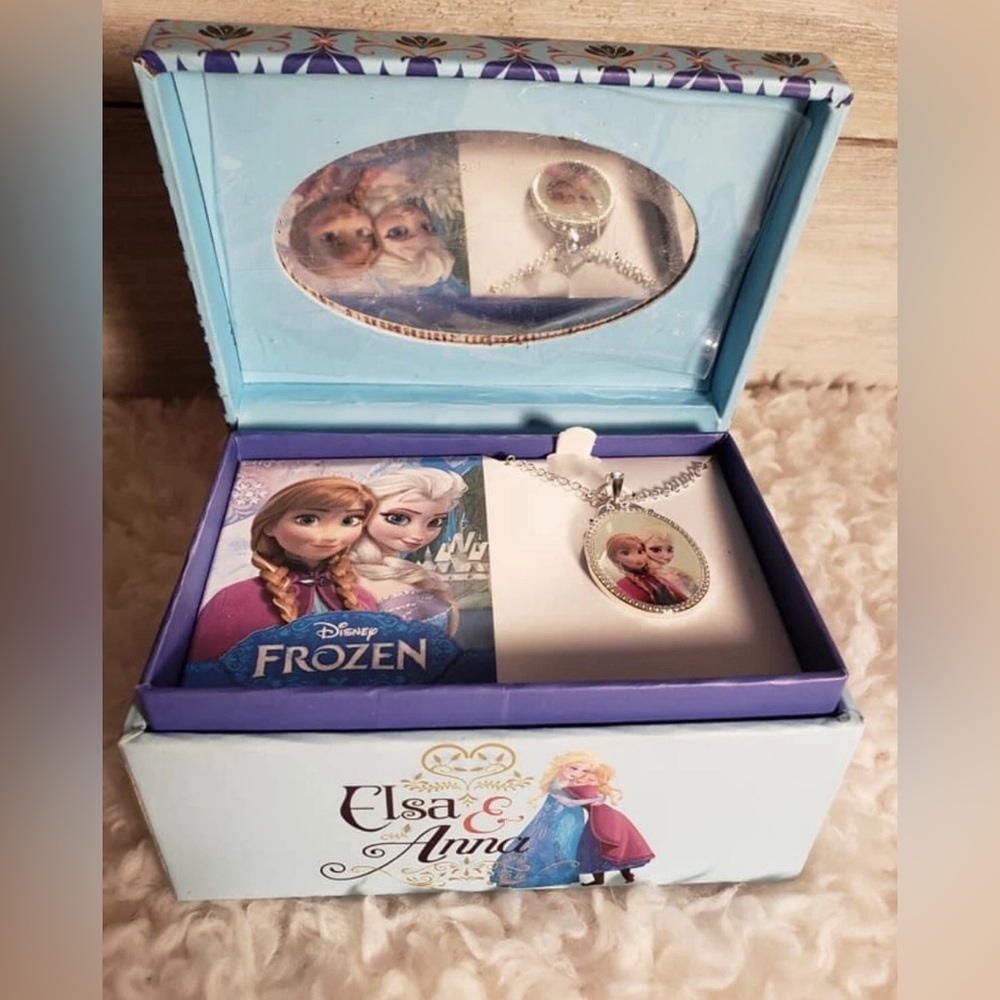Disney Frozen Blue and Silver Necklace Set